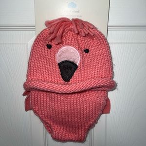 Flamingo 2 piece.  Newborn Hat and Diaper Cover